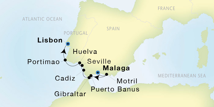 Malaga to Lisbon
