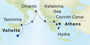 7-Day  Luxury Cruise from Valletta to Athens (Piraeus): Secluded Southern Italy & Greece
