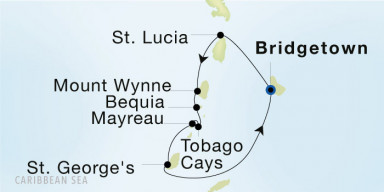 7-Day  Luxury Voyage from Bridgetown, Barbados to Bridgetown, Barbados: The Glorious Grenadines