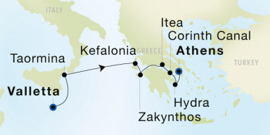 7-Day  Luxury Cruise from Valletta to Athens (Piraeus): Enchanting Greece, Sicily & Malta