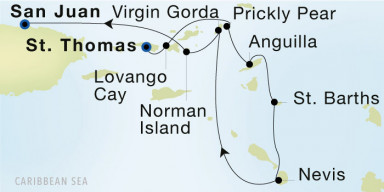 7-Day  Luxury Cruise from Charlotte Amalie, St. Thomas to San Juan: British Islands Discovery