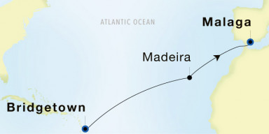 12-Day  Luxury Voyage from Bridgetown, Barbados to Malaga: Transatlantic Spring Voyage II