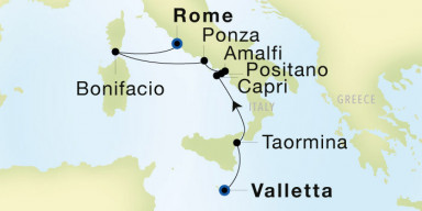 7-Day  Luxury Voyage from Valletta to Rome (Civitavecchia): Sorrentine Peninsula Sojourn