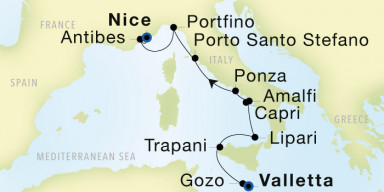 10-Day Cruise from Valletta to Nice: Sicily, Amalfi & Beyond