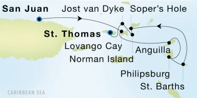 7-Day  Luxury Voyage from San Juan to Charlotte Amalie, St. Thomas: Best of British Virgin Islands & St. Barths