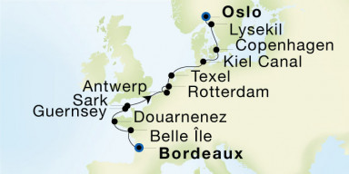 12-Day  Luxury Cruise from Bordeaux to Oslo: Western Europe & the Kiel Canal